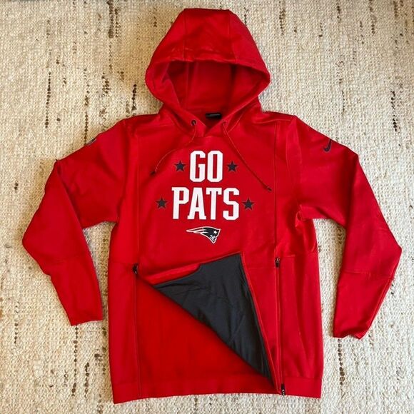 RARE NIKE NEW ENGLAND PATRIOTS SIDELINE LOCAL LOCKUP HOODIE Jacket Jersey Maye - Picture 1 of 7